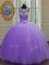 Colorful Scoop Tulle Sleeveless Floor Length Quince Ball Gowns and Beading