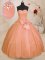 Floor Length Orange Sweet 16 Dress Sweetheart Sleeveless Lace Up