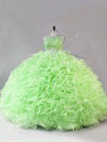 Sleeveless Fabric With Rolling Flowers Zipper Sweet 16 Dress for Sweet 16 and Quinceanera(SKU PSSW1160-7BIZ)