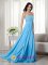 Aqua Blue Empire Sweetheart Brush Train Chiffon Beading Quinceanera Dama Dress in Sarpsborg Norway