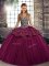Charming Floor Length Fuchsia Quinceanera Dresses Straps Sleeveless Lace Up