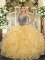 Shining Sleeveless Beading and Ruffles Lace Up Vestidos de Quinceanera