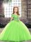 Yellow Green Sleeveless Tulle Lace Up Pageant Dress Wholesale for Party and Sweet 16 and Wedding Party
