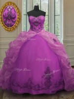 Eye-catching Fuchsia Sleeveless Court Train Beading and Appliques and Pick Ups With Train 15 Quinceanera Dress(SKU PSSW0129-14BIZ)