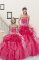 Pretty Pick Ups Floor Length Coral Red Quinceanera Gowns Sweetheart Sleeveless Lace Up