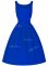 Excellent Taffeta High-neck Sleeveless Lace Up Ruching Quinceanera Court of Honor Dress in Royal Blue