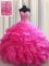 Comfortable Visible Boning Sweetheart Sleeveless Organza Quinceanera Gown Beading and Ruffles Lace Up