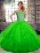 Attractive Beading and Ruffles Quinceanera Gowns Green Lace Up Sleeveless Floor Length
