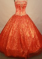 Beautiful ball gown sweetheart-neck floor-length beading orange red quinceaenra dresses FA-X-073(SKU FAo14X31)