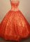 Beautiful ball gown sweetheart-neck floor-length beading orange red quinceaenra dresses FA-X-073