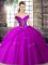 Sweet Purple Ball Gowns Beading and Pick Ups Quinceanera Dress Lace Up Tulle Sleeveless