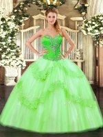 Sleeveless Tulle Lace Up Vestidos de Quinceanera for Sweet 16 and Quinceanera