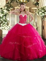 Decent Sweetheart Sleeveless Tulle Quinceanera Gowns Appliques and Ruffles Lace Up(SKU SJQDDT1513002-3BIZ)