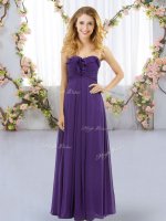 Cute Floor Length Lace Up Dama Dress for Quinceanera Purple for Wedding Party with Ruffles(SKU BMT0441-2BIZ)