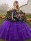 Decent Floor Length Purple Sweet 16 Quinceanera Dress Tulle Sleeveless Embroidery