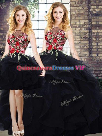 Fantastic Bateau Sleeveless Tulle 15 Quinceanera Dress Beading and Embroidery Lace Up - Click Image to Close