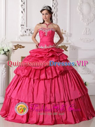 Tarzana California Beading and Ruch Hot Pink Sweetheart Detachable Quinceanera Gowns Party Style