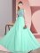 Apple Green Sleeveless Chiffon Backless Court Dresses for Sweet 16 for Wedding Party