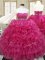Exquisite Sweetheart Sleeveless Lace Up Sweet 16 Dress Hot Pink Organza