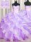 Two Tone Visible Boning Sweetheart Sleeveless Quinceanera Dress Floor Length Beading and Ruffles Multi-color Organza