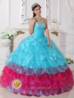 Popular Appliques embellishment Multi-color Quinceanera Dresses In Saint Clair Shores Michigan/MI(SKU QDZY658-CBIZ)