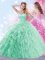 Lovely With Train Apple Green Quinceanera Dresses Sweetheart Sleeveless Brush Train Lace Up