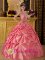 Luxuriously stunning Halter Waltermelon Albany CA ball gown Quinceanera Dress