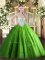 Fancy Scoop Sleeveless Sweet 16 Dress Floor Length Beading and Appliques Tulle