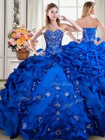 Sophisticated Royal Blue Sleeveless Beading and Embroidery and Pick Ups Floor Length Quinceanera Dress(SKU PSSW0525MTBIZ)