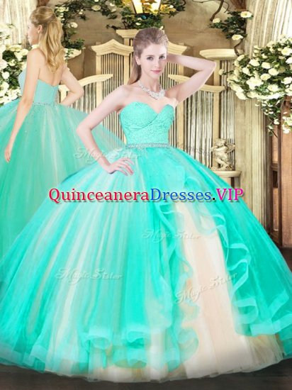 Best Selling Floor Length Apple Green Quinceanera Gowns Sweetheart Sleeveless Zipper - Click Image to Close