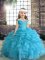 Nice Straps Sleeveless Organza Little Girls Pageant Gowns Beading and Ruffles and Pick Ups Lace Up
