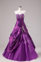 Organza Sleeveless Floor Length Quinceanera Gowns and Embroidery(SKU SWQD279BIZ)