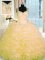 Gold Sleeveless Floor Length Beading and Ruffles Zipper Juniors Party Dress