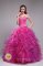 Dieppe France New Arrival Sweetheart Appliques Decorate Fuchsia Quinceanera Dresses