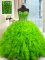Super Sequins Sleeveless Organza Lace Up Quinceanera Gown for Military Ball and Sweet 16
