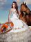 White Taffeta Lace Up 15th Birthday Dress Sleeveless Floor Length Ruffled Layers