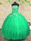 Cheap Floor Length Lace Up 15 Quinceanera Dress Green for Military Ball and Sweet 16 and Quinceanera with Embroidery and Ruching
