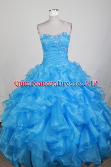 Mexican Exclusive Ball Gown Sweetheart Neck Floor-length Baby Blue Quinceanera Dress LZ426001 - Click Image to Close