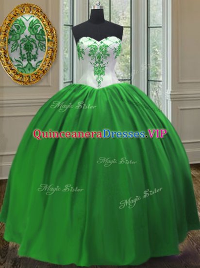 Adorable Embroidery Quinceanera Gowns Green Lace Up Sleeveless Floor Length - Click Image to Close