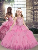 Lilac Sleeveless Tulle Lace Up Child Pageant Dress for Party and Military Ball and Wedding Party(SKU PAG1239BIZ)
