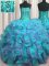 Admirable Visible Boning Beaded Bodice Multi-color Strapless Lace Up Beading and Ruffles Quinceanera Gowns Sleeveless