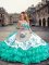 Graceful Floor Length Turquoise Sweet 16 Dresses Sweetheart Sleeveless Lace Up