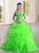 Super Organza Off The Shoulder Sleeveless Sweep Train Lace Up Beading and Lace and Ruffles 15th Birthday Dress in