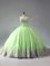 Sweet Yellow Green Sweetheart Lace Up Beading and Appliques Quinceanera Dresses Court Train Sleeveless