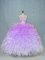 Lovely Sleeveless Organza Floor Length Lace Up Quinceanera Gowns in Multi-color with Beading and Ruffles