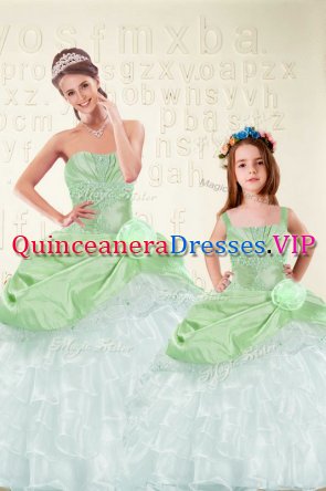 Most Popular Sweetheart Lace Up Beading and Ruffled Layers and Hand Made Flower Vestidos de Quinceanera Sleeveless