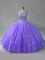 Lavender Sleeveless Beading Quinceanera Dress
