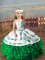 Green Straps Neckline Embroidery and Ruffles Little Girls Pageant Dress Sleeveless Lace Up