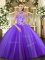 Great Tulle Sleeveless Floor Length Quince Ball Gowns and Embroidery