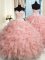 Baby Pink Sweetheart Neckline Beading and Ruffles Quinceanera Gown Sleeveless Lace Up